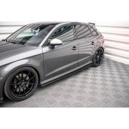 Maxton Street Pro Rajouts Des Bas De Caisse Audi S3 Sportback 8V Facelift Black-Red, AUS33FSBCNC-SD1BRB Tuning.fr