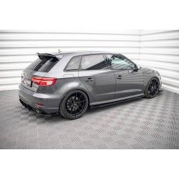 Maxton Street Pro Rajouts Des Bas De Caisse + Flaps Audi S3 Sportback 8V Facelift Black + Gloss Flaps, AUS33FSBCNC-SD1B+SF1G Tun