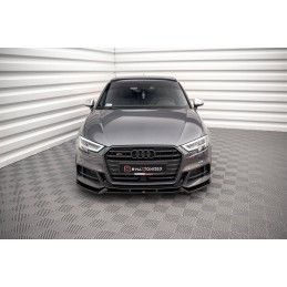 Maxton Lame Du Pare-Chocs Avant V.1 Audi S3 Sportback 8V Facelift Gloss Black, AU-S3-3F-SB-FD1G Tuning.fr