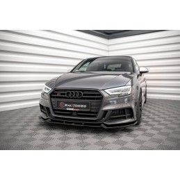 Maxton Lame Du Pare-Chocs Avant V.1 Audi S3 Sportback 8V Facelift Gloss Black, AU-S3-3F-SB-FD1G Tuning.fr