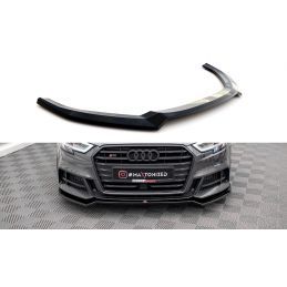 Maxton Lame Du Pare-Chocs Avant V.2 Audi S3 Sportback 8V Facelift Gloss Black, AU-S3-3F-SB-FD2G Tuning.fr