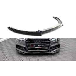 Maxton Lame Du Pare-Chocs Avant V.3 Audi S3 Sportback 8V Facelift Gloss Black, AU-S3-3F-SB-FD3G Tuning.fr