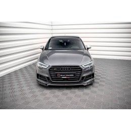 Maxton Lame Du Pare-Chocs Avant V.3 Audi S3 Sportback 8V Facelift Gloss Black, AU-S3-3F-SB-FD3G Tuning.fr