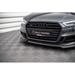 Maxton Lame Du Pare-Chocs Avant V.3 Audi S3 Sportback 8V Facelift Gloss Black, AU-S3-3F-SB-FD3G Tuning.fr