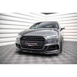 Maxton Lame Du Pare-Chocs Avant V.3 Audi S3 Sportback 8V Facelift Gloss Black, AU-S3-3F-SB-FD3G Tuning.fr