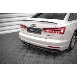 Maxton Street Pro Central Diffuseur Arriere Audi A6 C8 Black-Red, AUA6C8CNC-RS1B+BRBI Tuning.fr