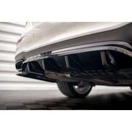 Maxton Central Arriere Splitter (avec une barre verticale) Mercedes-Benz E AMG-Line W213 Facelift Gloss Black, ME-E-213F-AMGLINE