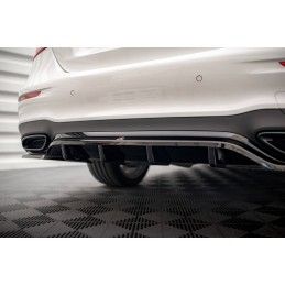 Maxton Central Arriere Splitter (avec une barre verticale) Mercedes-Benz E AMG-Line W213 Facelift Carbon Look, ME-E-213F-AMGLINE