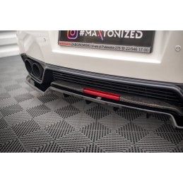 Maxton Central Arriere Splitter + Flaps Nissan GTR R35 Facelift Gloss Black, NI-GTR-4F2-RD1G+RD2G+RSF Tuning.fr