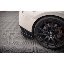 Maxton Central Arriere Splitter + Flaps Nissan GTR R35 Facelift Gloss Black, NI-GTR-4F2-RD1G+RD2G+RSF Tuning.fr