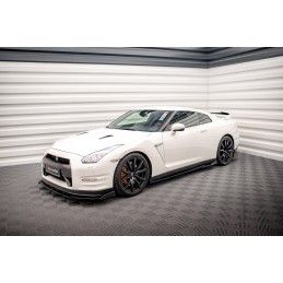 Maxton Rajouts Des Bas De Caisse + Ailerons Nissan GTR R35 Facelift Gloss Black, NI-GTR-4F2-SD1G+SF Tuning.fr