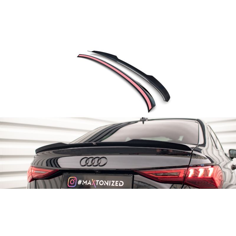 Maxton Spoiler Cap Audi A3 / A3 S-Line Sedan 8Y Gloss Black, AU-A3-8Y-SLINE-S-CAP1G Tuning.fr