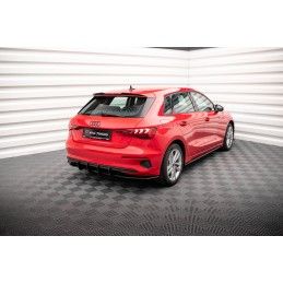 Maxton Street Pro Central Diffuseur Arriere Audi A3 Sportback 8Y Red, AUA38YCNC-RS1BRB Tuning.fr