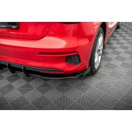 Maxton Street Pro Diffuseur Arrière Complet + Flaps Audi A3 Sportback 8Y Black + Gloss Flaps, AUA38YCNC-RS1B+RSF1G Tuning.fr