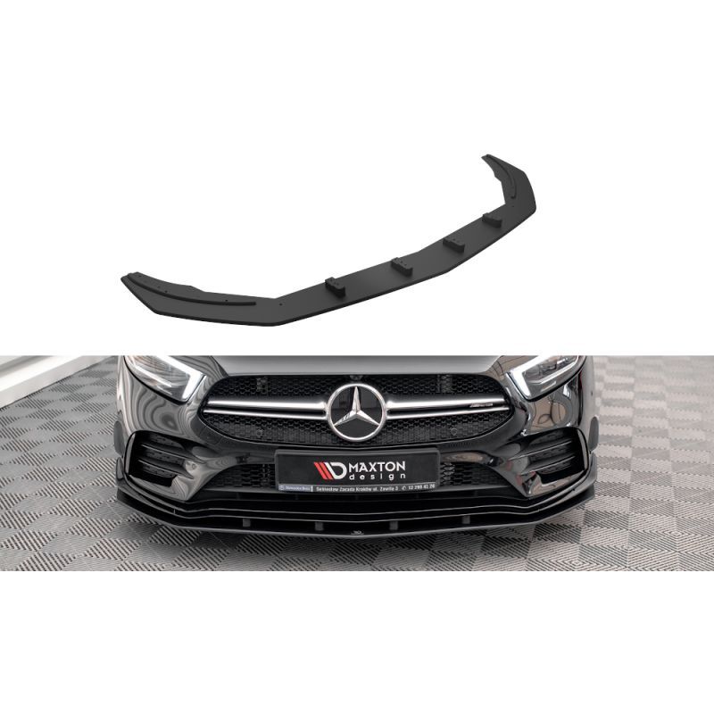 Maxton Street Pro Lame Du Pare-Chocs Avant Mercedes A35 AMG / AMG-Line Aero Pack W177 Black, MEA17735CNC-FD1B Tuning.fr