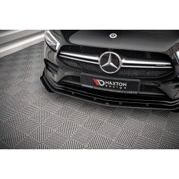 Maxton Street Pro Lame Du Pare-Chocs Avant + Flaps Mercedes A35 AMG / AMG-Line Aero Pack W177 Black-Red + Gloss Flaps, MEA17735C