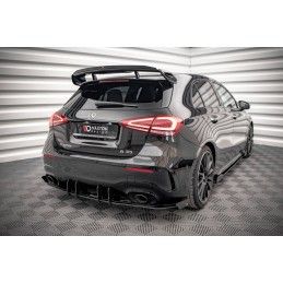 Maxton Street Pro Diffuseur Arrière Complet + Flaps Mercedes A35 AMG Hatchback Aero Pack W177 Black-Red + Gloss Flaps, MEA17735C