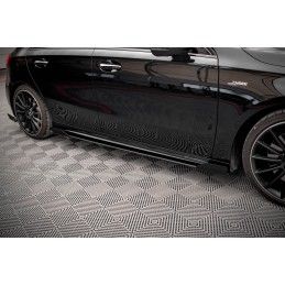 Maxton Street Pro Rajouts Des Bas De Caisse + Flaps Mercedes A35 AMG / AMG-Line Aero Pack W177 Black + Gloss Flaps, MEA17735CNC-