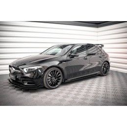 Maxton Street Pro Rajouts Des Bas De Caisse + Flaps Mercedes A35 AMG / AMG-Line Aero Pack W177 Black + Gloss Flaps, MEA17735CNC-