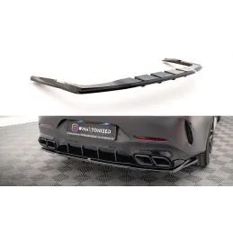 Maxton Central Arriere Splitter (avec une barre verticale) Mercedes-AMG GT 63S 4-Door Coupe Aero Gloss Black, ME-GT-4D-AMG-RD1G+