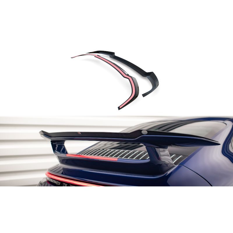 Maxton Spoiler Cap Porsche 911 Carrera Aero 992 Gloss Black, PO-911-992-CA-AERO-CAP1G Tuning.fr