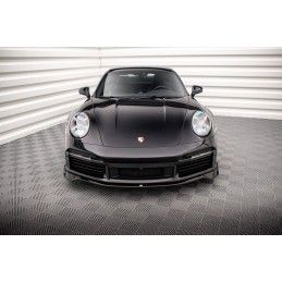 Maxton Lame Du Pare-Chocs Avant Porsche 911 Turbo S 992 Gloss Black, PO-911-992-TURBO-S-FD1G Tuning.fr