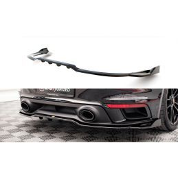 Maxton Central Arriere Splitter (avec une barre verticale) Porsche 911 Turbo S 992 Gloss Black, PO-911-992-TURBO-S-RD1G+RD2G Tun