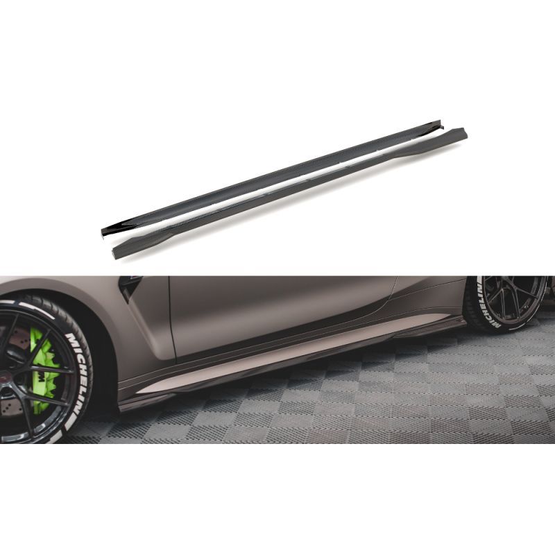 Maxton Fibre de Carbone Des Bas De Caisse BMW M4 G82, CF-BM-4-G82-M-SD1-245-P Tuning.fr