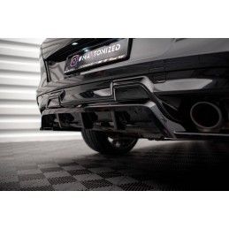 Maxton Central Arriere Splitter (avec une barre verticale) BMW X6 M F96 Gloss Black, BM-X6-F96-M-RD1G+RD2G Tuning.fr