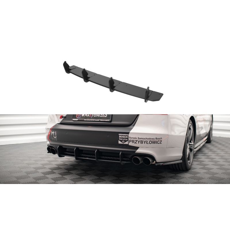 Maxton Street Pro Central Diffuseur Arriere Audi S8 D4 Black, AUA8D4SLINECNC-RS1B Tuning.fr