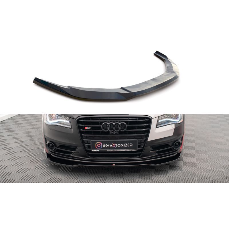 Maxton Lame Du Pare-Chocs Avant V.1 Audi S8 D4 Gloss Black, AU-A8-D4-SLINE-FD1G Tuning.fr