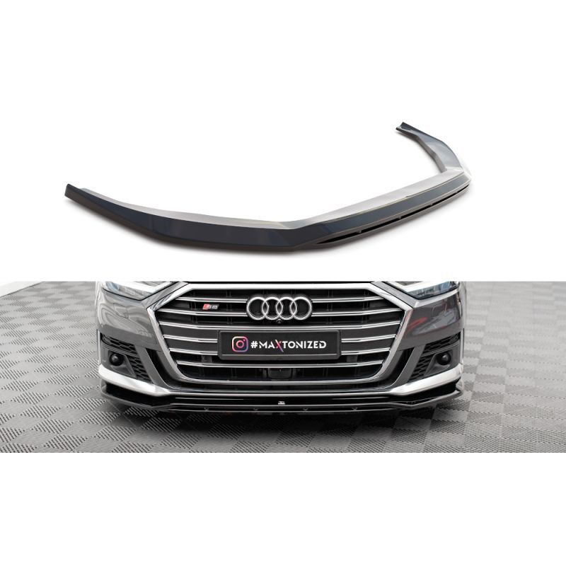 Maxton Lame Du Pare-Chocs Avant V.1 Audi S8 D5 Gloss Black, AU-S8-D5-FD1G+FD1RG Tuning.fr