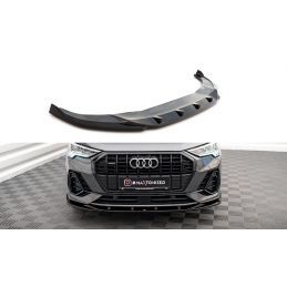 Maxton Lame Du Pare-Chocs Avant V.1 Audi Q3 S-Line F3 Gloss Black, AU-Q3-2-SLINE-FD1G Tuning.fr