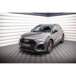 Maxton Lame Du Pare-Chocs Avant V.2 Audi Q3 S-Line F3 Gloss Black, AU-Q3-2-SLINE-FD2G+FD2RG Tuning.fr