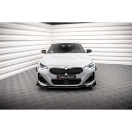 Maxton Street Pro Lame Du Pare-Chocs Avant + Flaps BMW 2 Coupe M-Pack / M240i G42 Black-Red + Gloss Flaps, BM242MPACKCNC-FD1BRB+