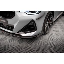 Maxton Street Pro Lame Du Pare-Chocs Avant + Flaps BMW 2 Coupe M-Pack / M240i G42 Black-Red + Gloss Flaps, BM242MPACKCNC-FD1BRB+