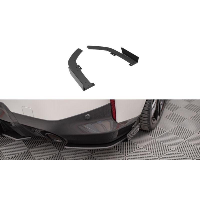 Maxton Street Pro Lame Du Pare Chocs Arriere + Flaps BMW 2 Coupe M-Pack G42 Black-Red + Gloss Flaps, BM242MPACKCNC-RSD1BRB+RSF1G