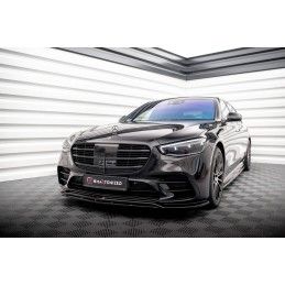 Maxton Lame Du Pare-Chocs Avant Mercedes-Benz S AMG-Line W223 Gloss Black, ME-S-223-AMGLINE-FD1G+FD1RG Tuning.fr