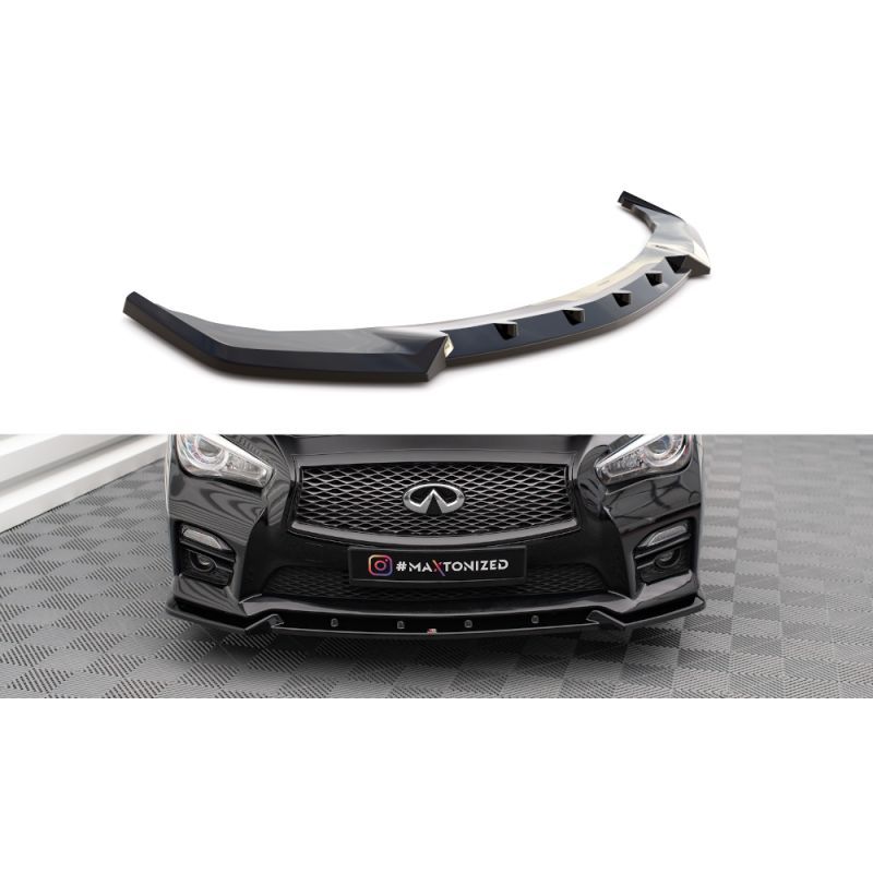 Maxton Lame Du Pare-Chocs Avant V.2 Infiniti Q50 S Mk1 Gloss Black, IN-Q50S-1-FD2G Tuning.fr