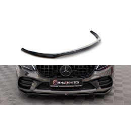 Maxton Lame Du Pare-Chocs Avant V.1 Mercedes-Benz C AMG Line / C43 AMG Sedan / Coupe W205 / C205 Facelift Gloss Black, ME-C-205F