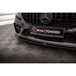 Maxton Lame Du Pare-Chocs Avant V.1 Mercedes-Benz C AMG Line / C43 AMG Sedan / Coupe W205 / C205 Facelift Gloss Black, ME-C-205F