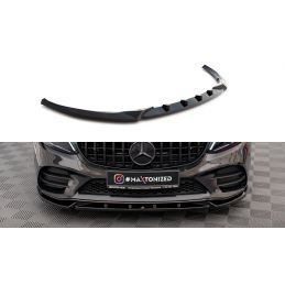 Maxton Lame Du Pare-Chocs Avant V.2 Mercedes-Benz C AMG Line / C43 AMG Sedan / Coupe W205 / C205 Facelift Gloss Black, ME-C-205F