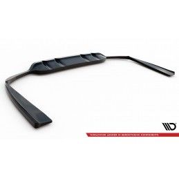 Maxton Central Arriere Splitter (avec une barre verticale) Mercedes-Benz C AMG-Line W205 Facelift Gloss Black, ME-C-205F-AMGLINE