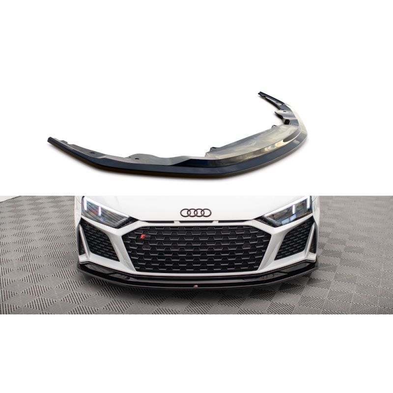 Maxton Lame Du Pare-Chocs Avant V.2 Audi R8 Mk2 Facelift Gloss Black, AU-R8-2F-FD3G+FD3RG Tuning.fr