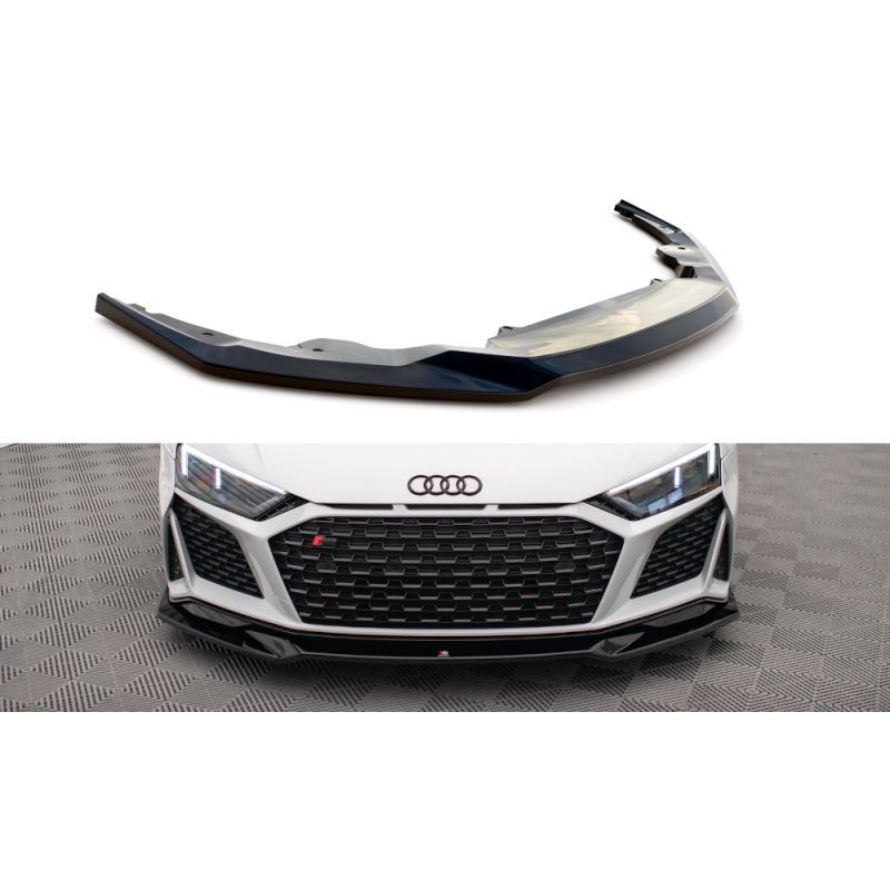 Maxton Lame Du Pare-Chocs Avant V.3 Audi R8 Mk2 Facelift Gloss Black, AU-R8-2F-FD4G+FD4RG Tuning.fr