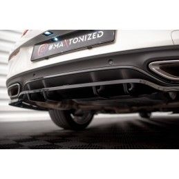 Maxton Central Arriere Splitter (avec une barre verticale) Mercedes-Benz C Coupe AMG-Line C205 Facelift Gloss Black, ME-C-205F-A