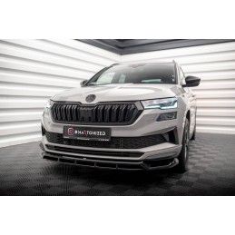 Maxton Lame Du Pare-Chocs Avant Skoda Karoq Sportline Mk1 Facelift Gloss Black, SK-KA-1F-SL-FD1G+FD1RG Tuning.fr