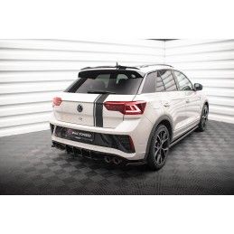Maxton Street Pro Central Diffuseur Arriere Volkswagen T-Roc R Mk1 Facelift Black-Red, VWTROC1RCNC-RS1B+BRBI Tuning.fr