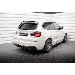 Maxton Street Pro Central Diffuseur Arriere BMW X3 M-Pack F25 Black-Red, BMX325MPACKCNC-RS1B+BRBI Tuning.fr