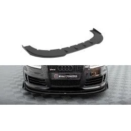 Maxton Street Pro Lame Du Pare-Chocs Avant + Flaps Audi RS6 Avant C6 Black + Gloss Flaps, AURS6C6CNC-FD3B+FSF1G Tuning.fr